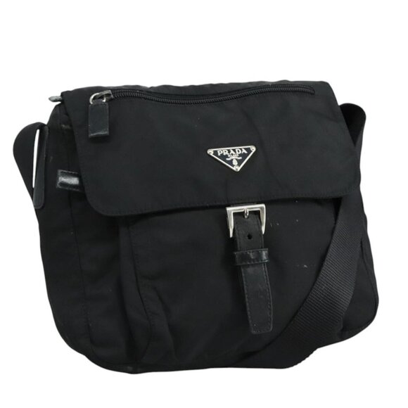 PRADA Shoulder Bag Nylon Black Auth ar13035 - Picture 1 of 16